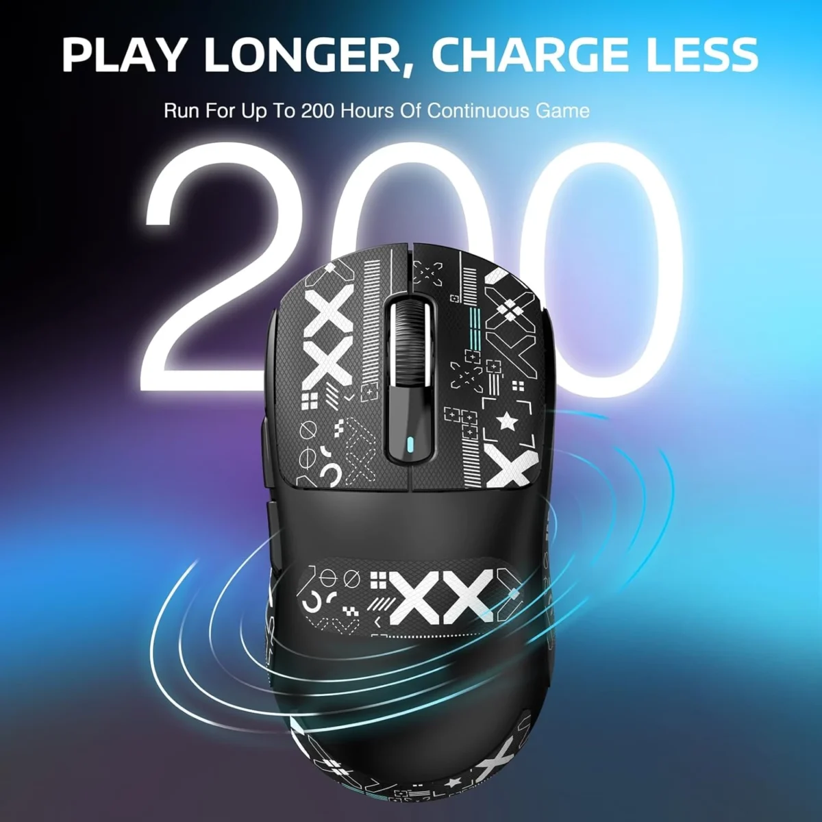 Attack Shark X3 Tri-modes Wireless 2.4Ghz, Wired, BT5.0 Gaming Mouse, 49g Lightweight Triple Mode Ergonomic Computer Mouse, PAW3395 26K DPI Sensor, 200h Battery Life, (Black)