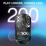 Attack Shark X3 Tri-modes Wireless 2.4Ghz, Wired, BT5.0 Gaming Mouse, 49g Lightweight Triple Mode Ergonomic Computer Mouse, PAW3395 26K DPI Sensor, 200h Battery Life, (Black)