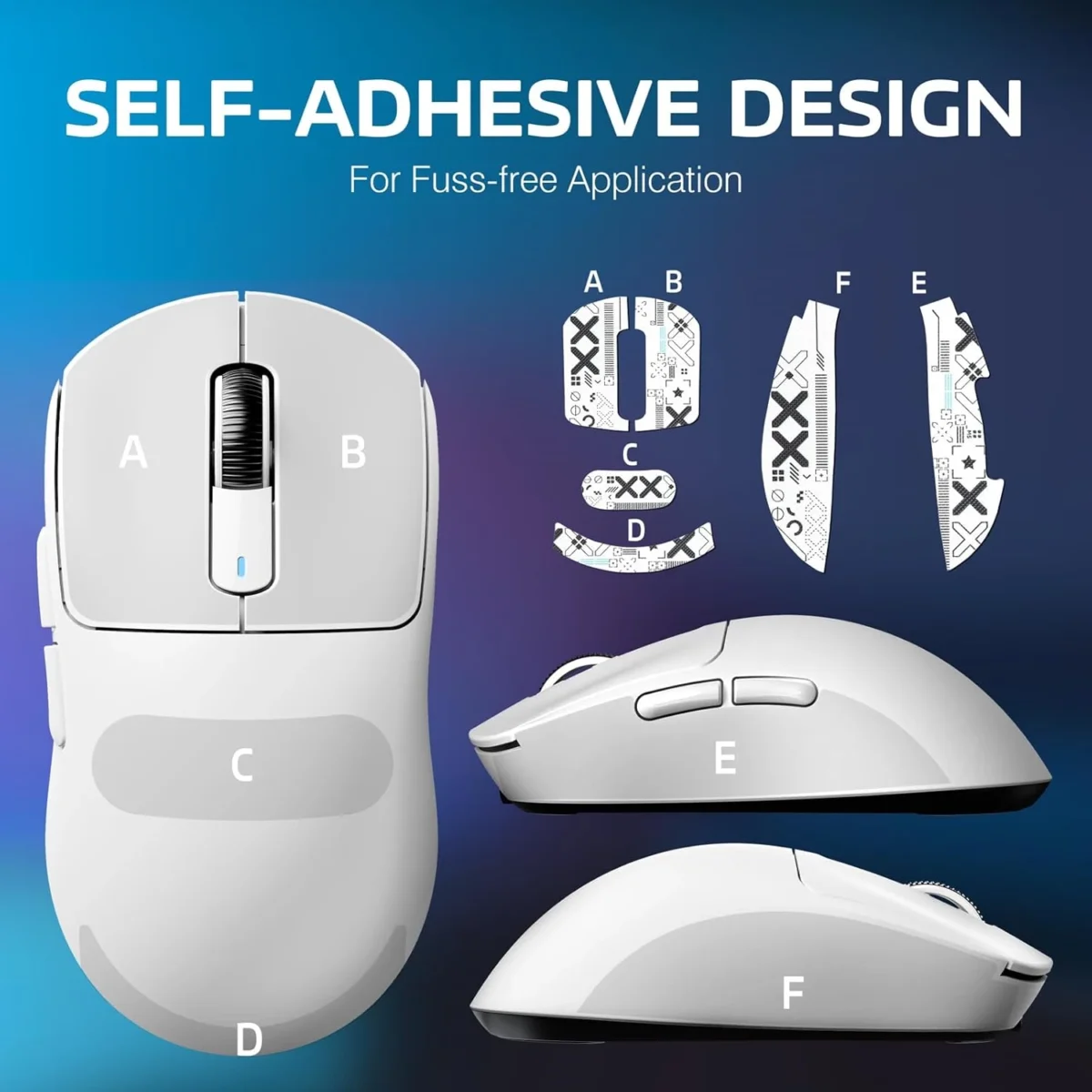 Attack Shark X3 Tri-modes Wireless 2.4Ghz, Wired, BT5.0 Gaming Mouse, 49g Lightweight Triple Mode Ergonomic Computer Mouse, PAW3395 26K DPI Sensor, 200h Battery Life, (White)