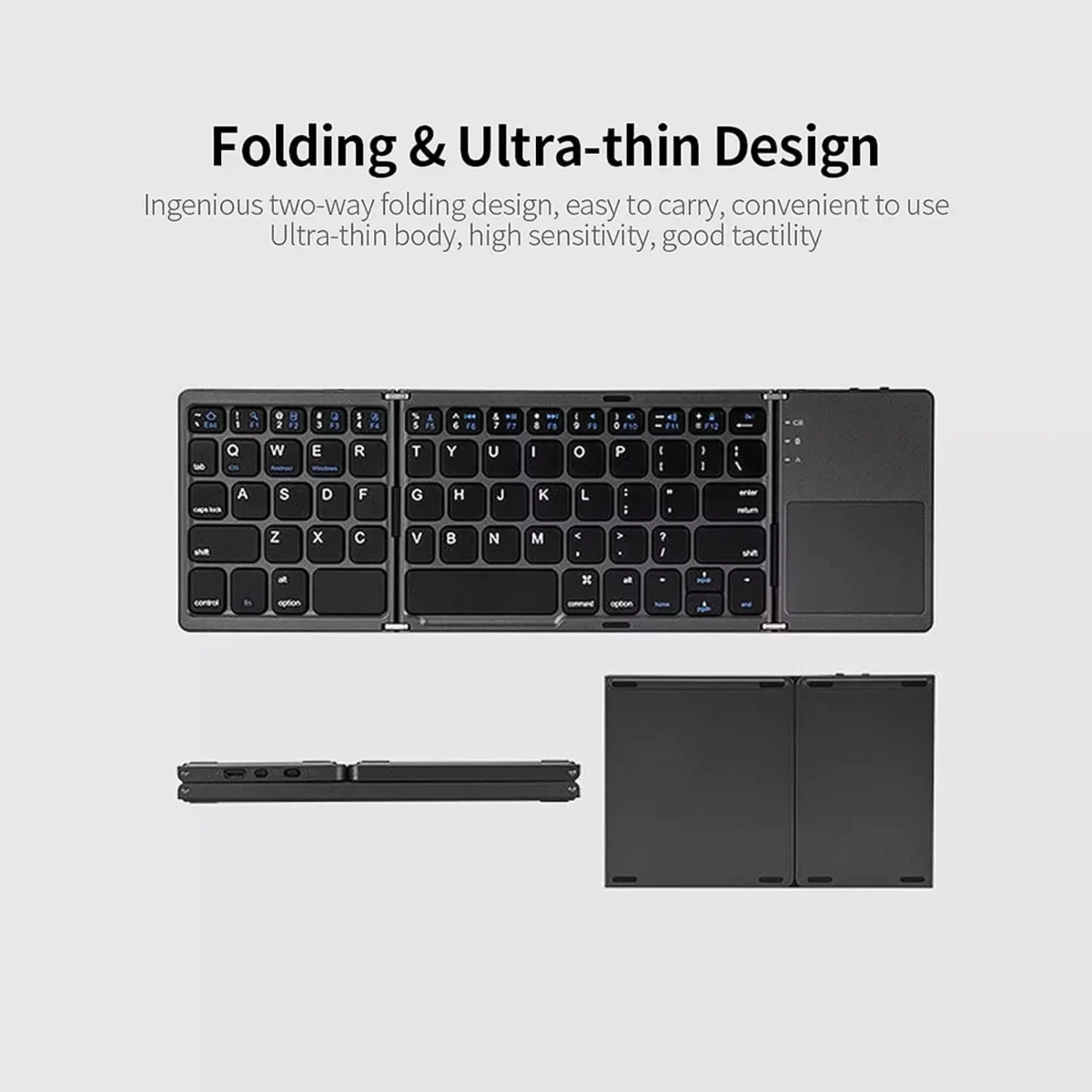 B033 Folding Bluetooth Keyboard Ultra Slim with Touchpad