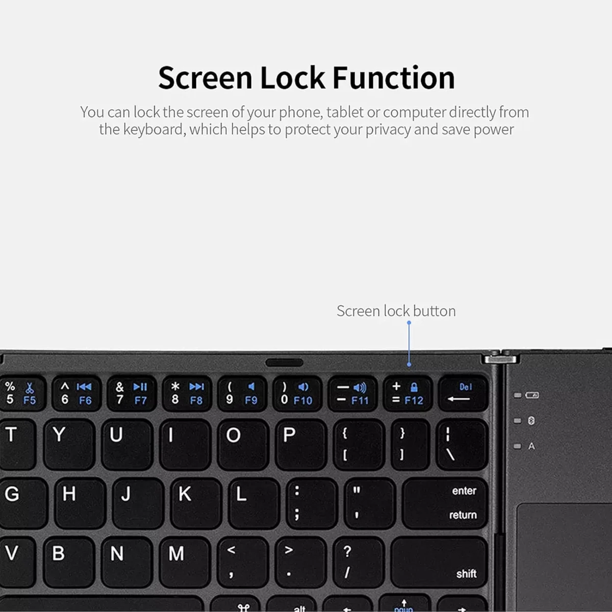 B033 Folding Bluetooth Keyboard Ultra Slim with Touchpad