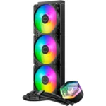Cooler Master MasterLiquid Atmos 360 Black CPU Liquid Cooler - AIO Water Cooling System, Dual Chamber Pump, Pre-Installed Sickleflow 120 Edge Fans, Addressable Gen 2 RGB, LGA1700 & AM5 Brackets
