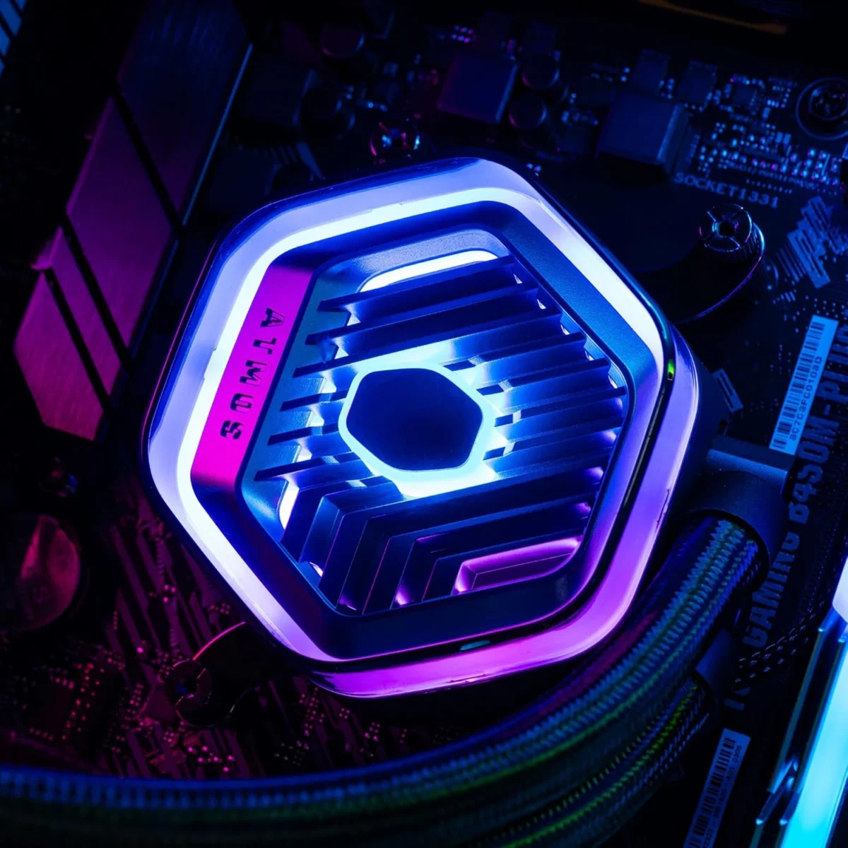 Cooler Master MasterLiquid Atmos 360 Black CPU Liquid Cooler - AIO Water Cooling System, Dual Chamber Pump, Pre-Installed Sickleflow 120 Edge Fans, Addressable Gen 2 RGB, LGA1700 & AM5 Brackets