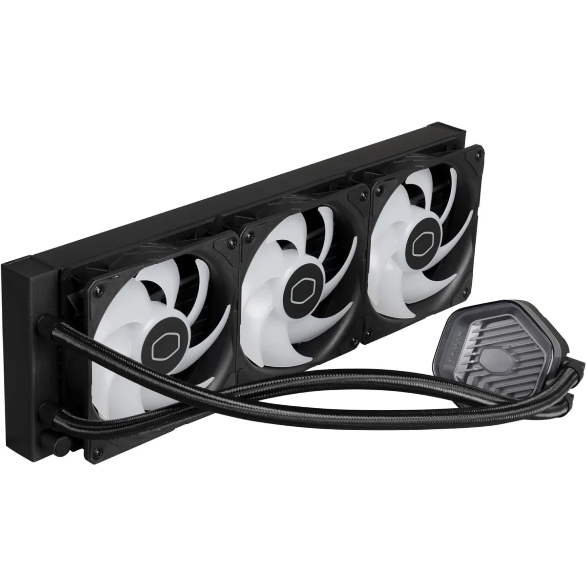 Cooler Master MasterLiquid Atmos 360 Black CPU Liquid Cooler - AIO Water Cooling System, Dual Chamber Pump, Pre-Installed Sickleflow 120 Edge Fans, Addressable Gen 2 RGB, LGA1700 & AM5 Brackets