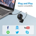 EMEET C955 Webcam for PC, 1080P Webcam with Microphone&Privacy Cover, Auto Light Correction, 70° FOV