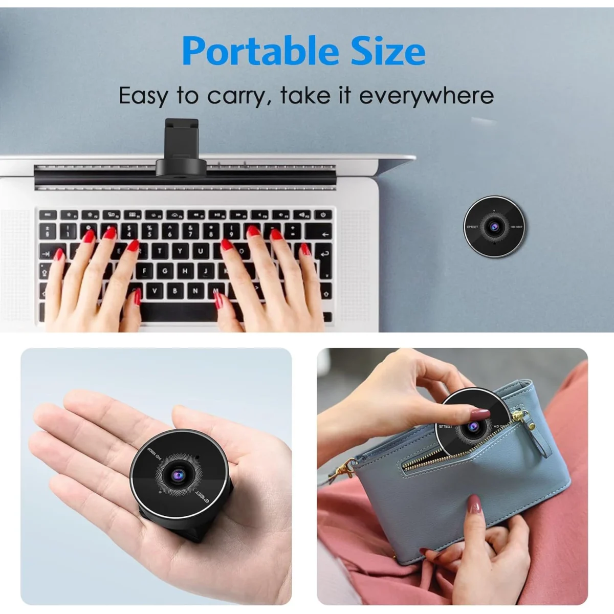 EMEET C955 Webcam for PC, 1080P Webcam with Microphone&Privacy Cover, Auto Light Correction, 70° FOV