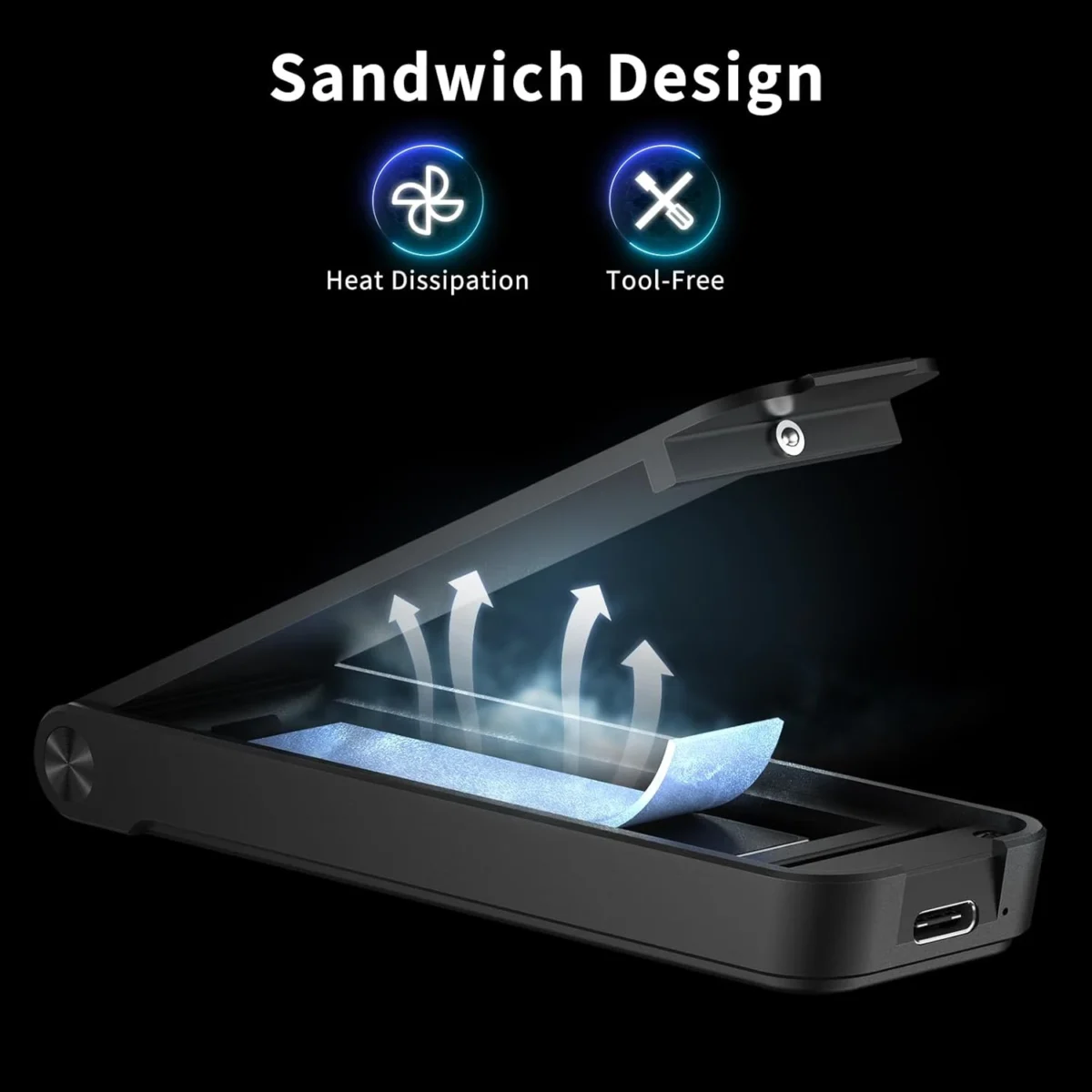 FIDECO M.2 NVMe SSD Enclosure, USB 3.2 Gen 2 to M.2 NVMe Enclosure, PCIe NVMe Adapter for M & M+B Key