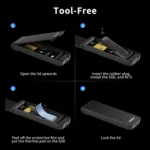 FIDECO M.2 NVMe SSD Enclosure, USB 3.2 Gen 2 to M.2 NVMe Enclosure, PCIe NVMe Adapter for M & M+B Key