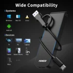 FIDECO M.2 NVMe SSD Enclosure, USB 3.2 Gen 2 to M.2 NVMe Enclosure, PCIe NVMe Adapter for M & M+B Key