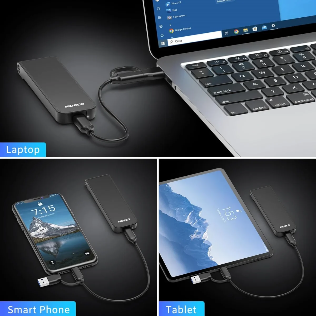 FIDECO M.2 NVMe SSD Enclosure, USB 3.2 Gen 2 to M.2 NVMe Enclosure, PCIe NVMe Adapter for M & M+B Key