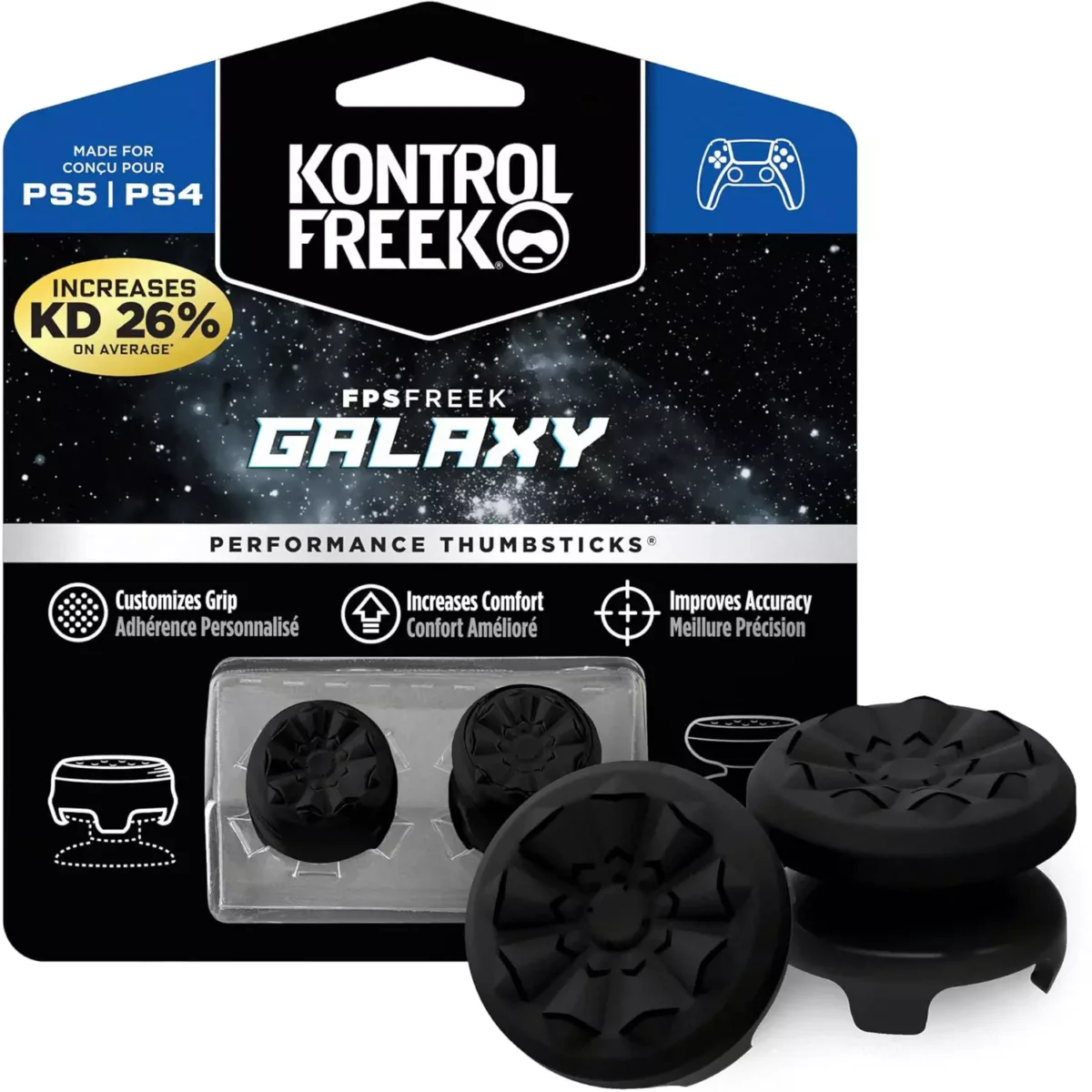 KontrolFreek FPS Freek Galaxy Black for PlayStation 4 (PS4) and PlayStation 5 (PS5)