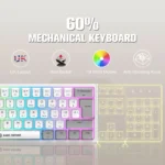 MAGIC-REFINER MK22 60% Gaming Mechanical Keyboard - Red Switch - Dye-Sublimation Keycap - Full RGB 62 Keys - Detachable Type C Cable