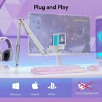 MAONO DGM20S RGB USB Condenser Gaming Microphone With Boom Arm (White)