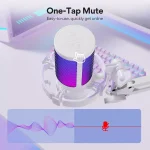 MAONO DGM20S RGB USB Condenser Gaming Microphone With Boom Arm (White)