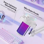 MAONO DGM20S RGB USB Condenser Gaming Microphone With Boom Arm (White)