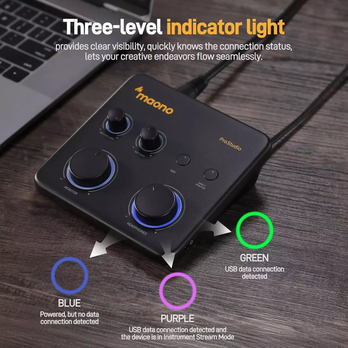 MAONO PS22 Lite USB Audio Interface with XLR Input 24-bit192kHz Routing Software LOOPBACK ASIO Driver