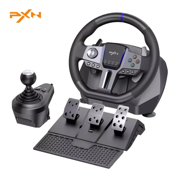 PXN V9 Gen2 Racing Wheel Steering Wheel Driving Wheel 270°/ 900° Degree Vibration Gaming Steering Wheel with Shifter and Pedal for PS4,PC,PS3,Xbox Series X|S, Xbox One