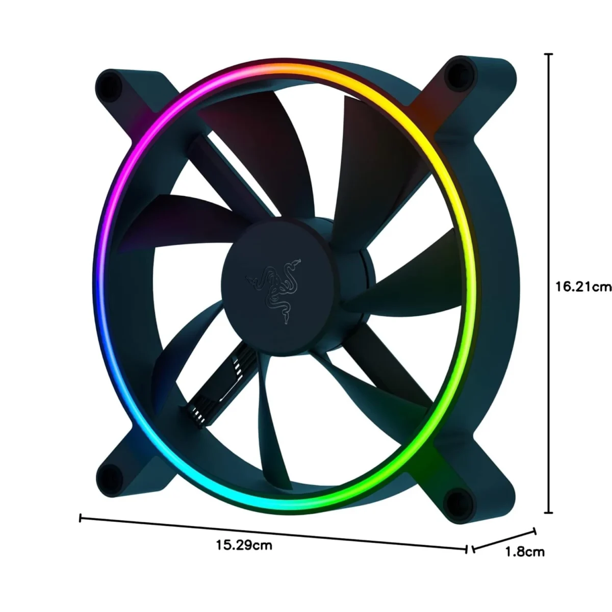 Razer Kunai Hydraulic 140MM aRGB PC Fan: Quiet, Powerful aRGB Fan - PWM Fan Controller Support - Powered by Razer Chroma RGB - 1 Fan
