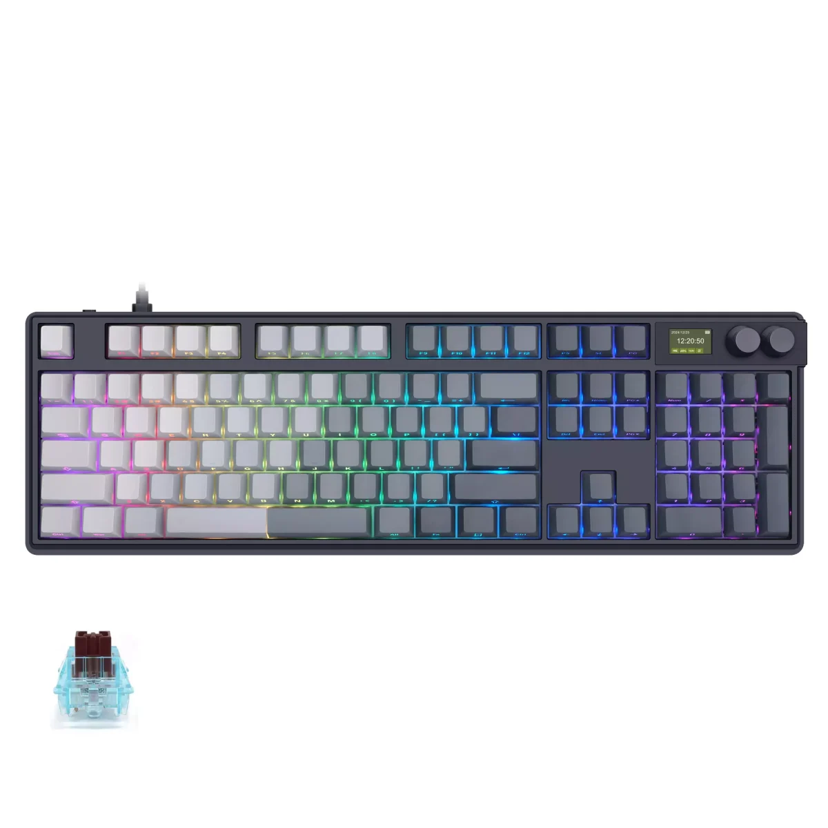 SKYLOONG GK104 RGB Gaming 8K Optical Keyboard - Glacier Brown Switch Hot Swappable - 8000Hz Polling Rate (English & Arabic)