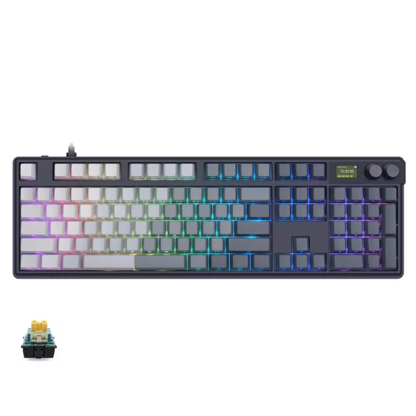 SKYLOONG GK104 RGB Gaming 8K Optical Keyboard - Glacier Brown Switch Hot Swappable - 8000Hz Polling Rate (English & Arabic)