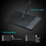 HUION H420 OSU Graphics Drawing Tablet Signature Pad with Digital Stylus and 3 Express Keys Black
