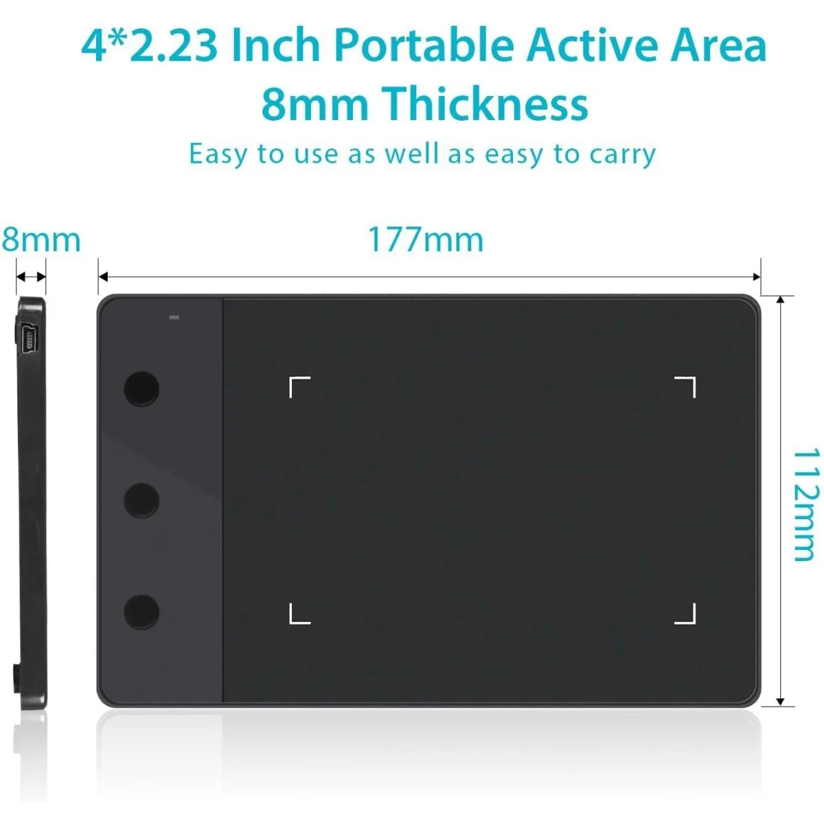 HUION H420 OSU Graphics Drawing Tablet Signature Pad with Digital Stylus and 3 Express Keys Black