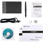 HUION H420 OSU Graphics Drawing Tablet Signature Pad with Digital Stylus and 3 Express Keys Black