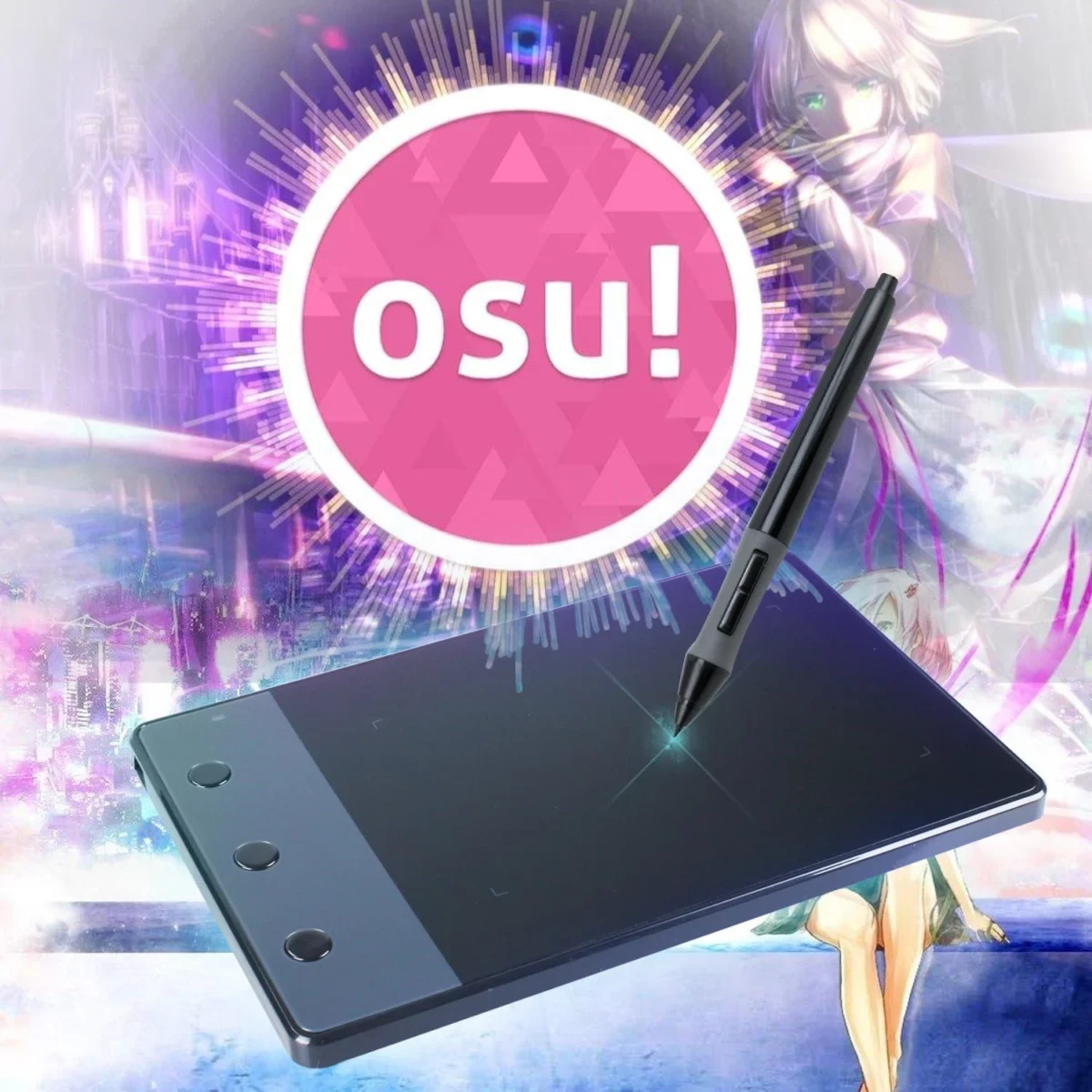 HUION H420 OSU Graphics Drawing Tablet Signature Pad with Digital Stylus and 3 Express Keys Black