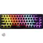 JEDEL KL-150 Gaming Mechanical Keyboard - Crystal Switches Linear - Rainbow LED Lighting - Detchable USB C Cable - Volume Knob (Black)