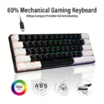 JEDEL KL69 60% Gaming Mechanical Keyboard - Blue Switches - Rainbow LED Lighting (English & Arabic)