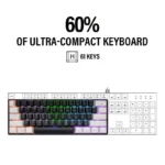 JEDEL KL69 60% Gaming Mechanical Keyboard - Blue Switches - Rainbow LED Lighting (English & Arabic)