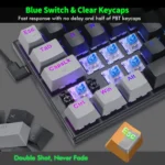 JEDEL KL69 60% Gaming Mechanical Keyboard - Blue Switches - Rainbow LED Lighting (English & Arabic)