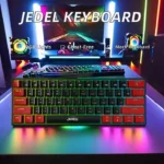 JEDEL KL69 60% Gaming Mechanical Keyboard - Blue Switches - Rainbow LED Lighting (English & Arabic)