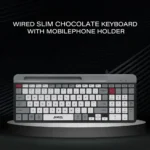 Jedel K37 Wired Slim Chocolate Office Keyboard With Mobilephone Holder