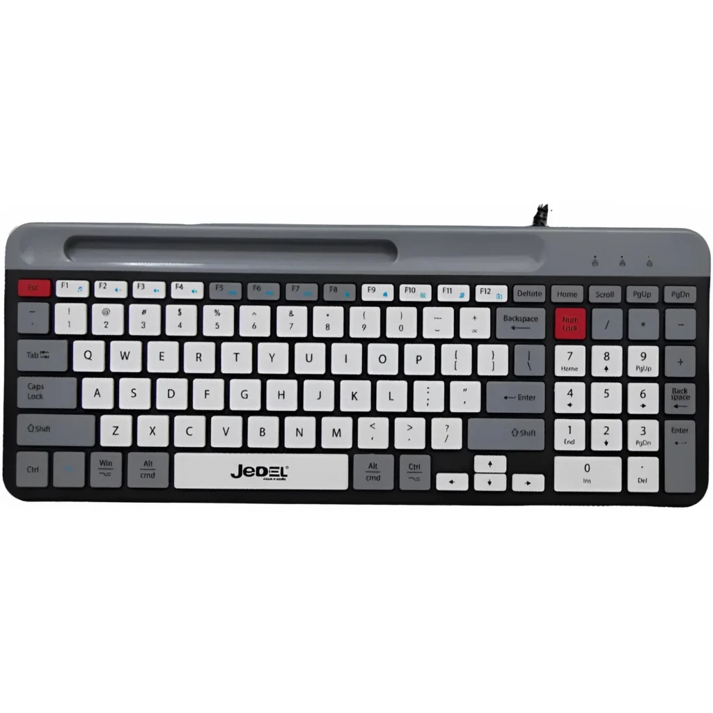 Jedel K37 Wired Slim Chocolate Office Keyboard With Mobilephone Holder