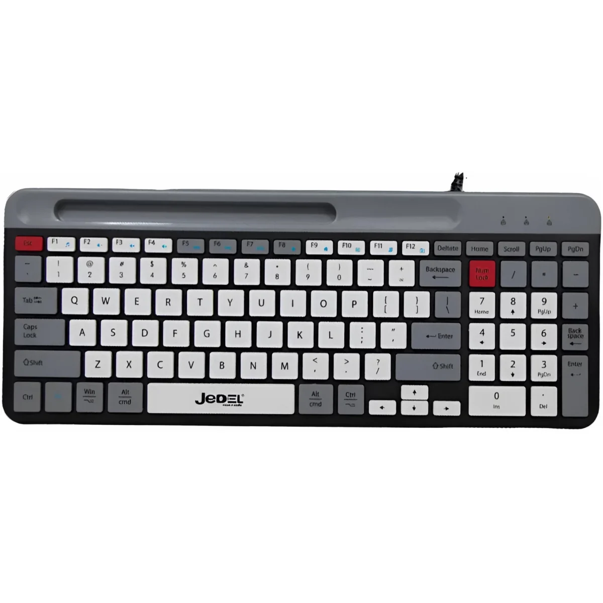 Jedel K37 Wired Slim Chocolate Office Keyboard With Mobilephone Holder
