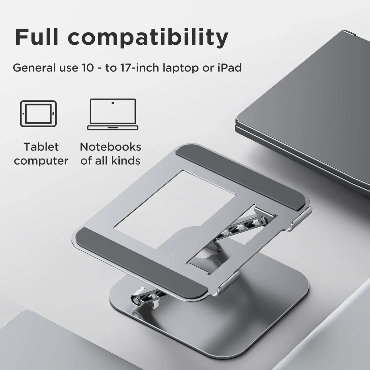 LS523 Carbon Steal Laptop Stand up to 17.3 Inch with 360 Rotating Base
