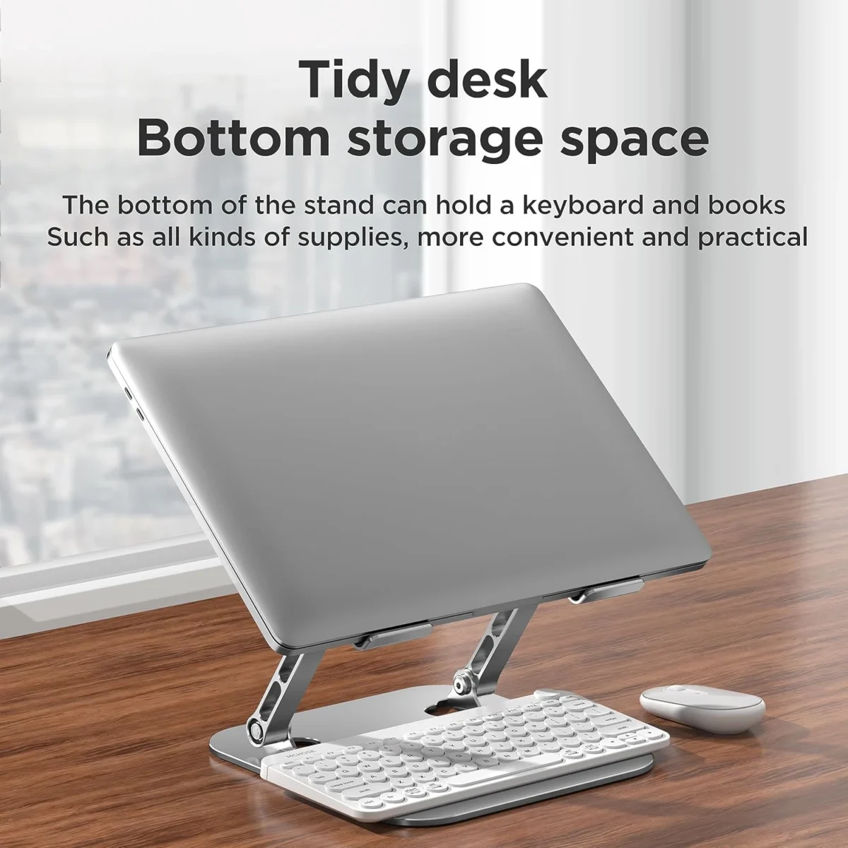 LS523 Carbon Steal Laptop Stand up to 17.3 Inch with 360 Rotating Base