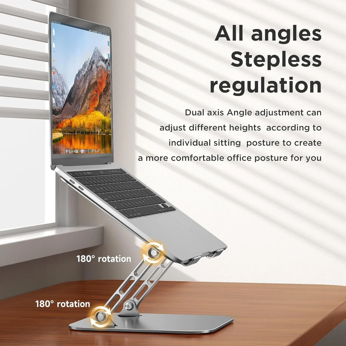 LS523 Carbon Steal Laptop Stand up to 17.3 Inch with 360 Rotating Base
