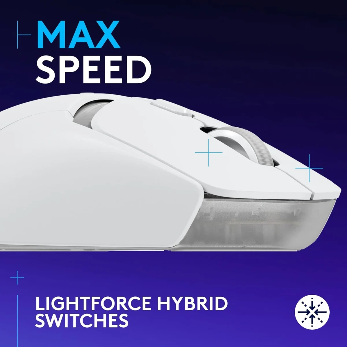 Logitech G309 Lightspeed Wireless, Bluetooth Gaming Mouse Hero 25K Sensor 86g (White)