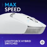 Logitech G309 Lightspeed Wireless, Bluetooth Gaming Mouse Hero 25K Sensor 86g (White)