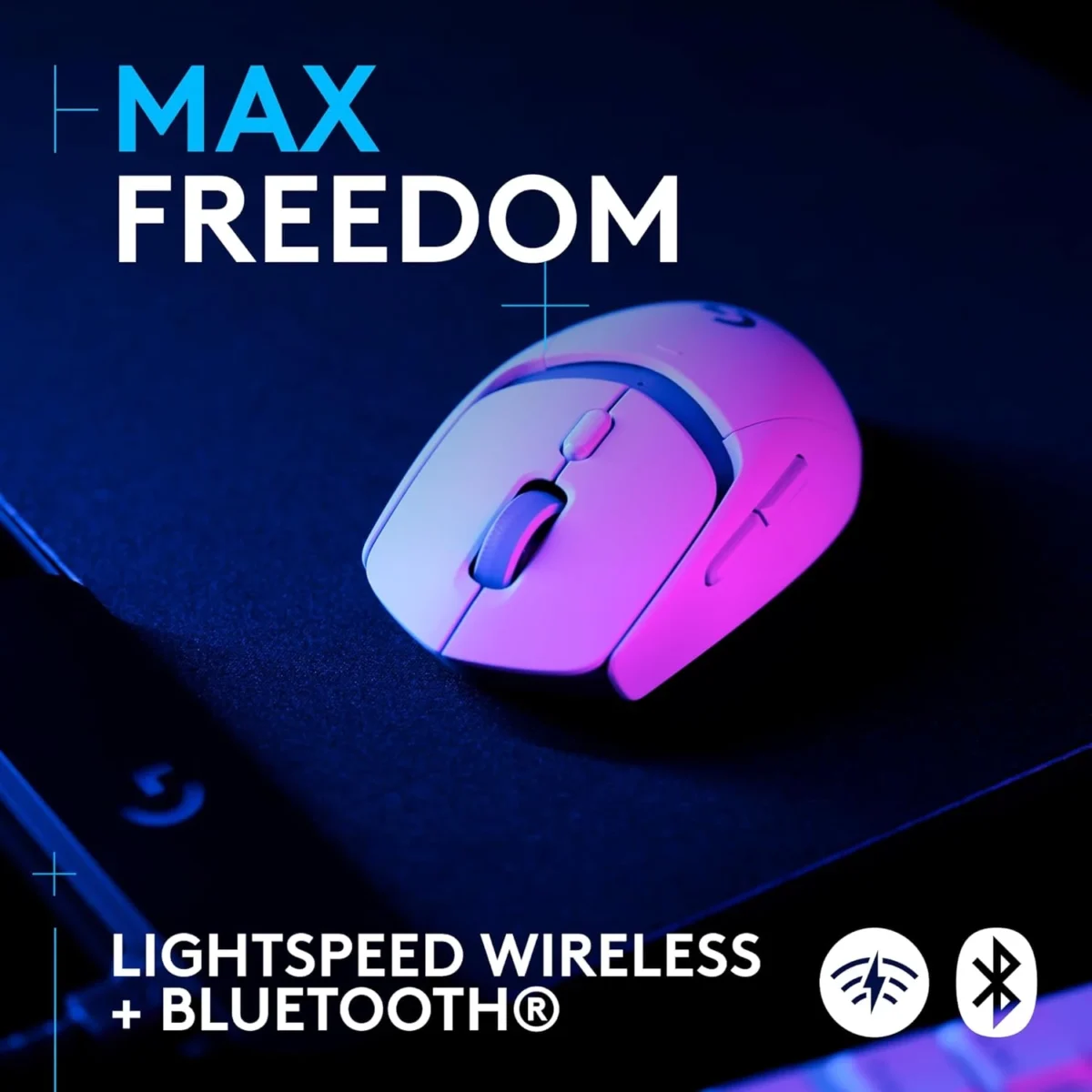 Logitech G309 Lightspeed Wireless, Bluetooth Gaming Mouse Hero 25K Sensor 86g (White)
