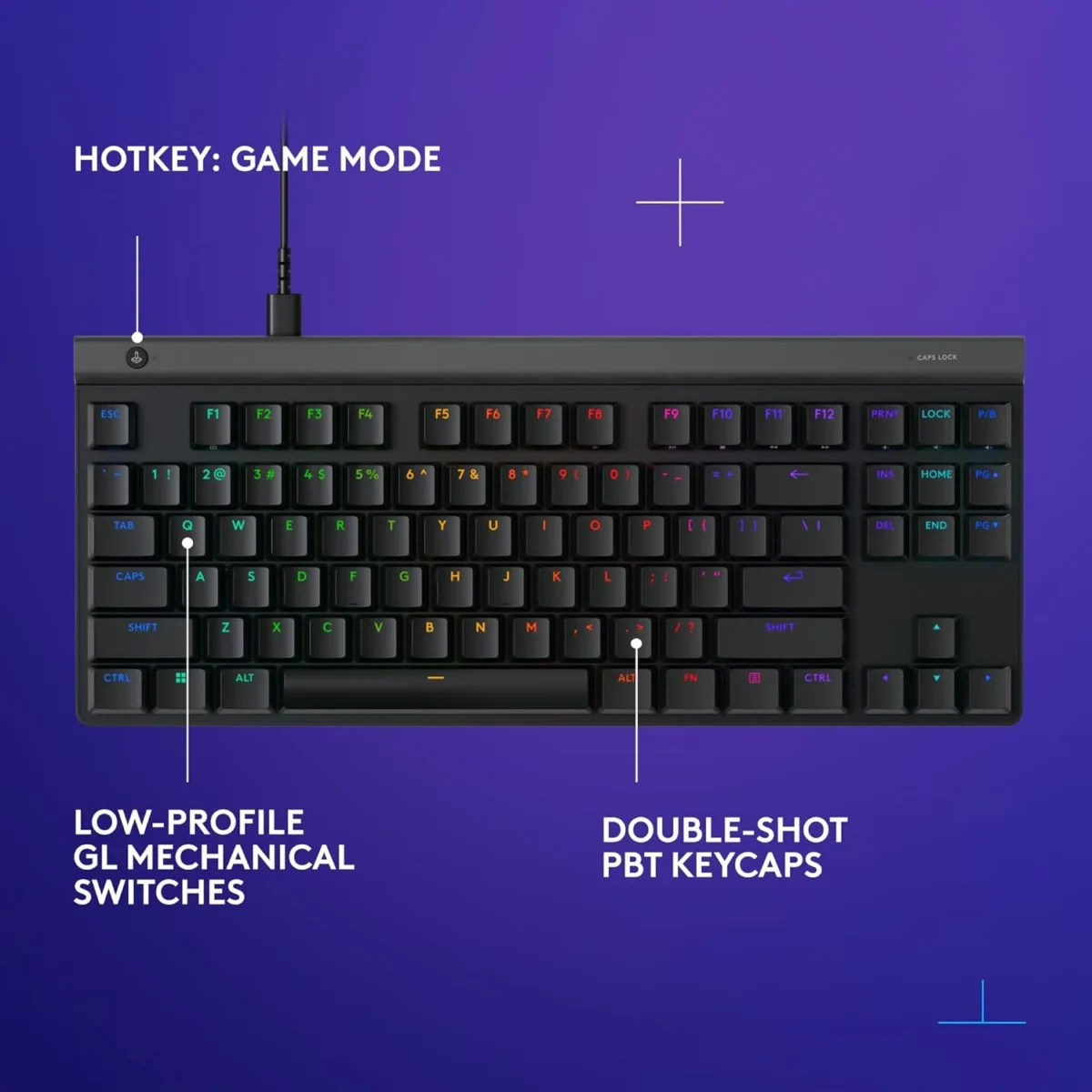 Logitech G515 TKL Wired Low Profile RGB Gaming Keyboard Tactile Brown Switches