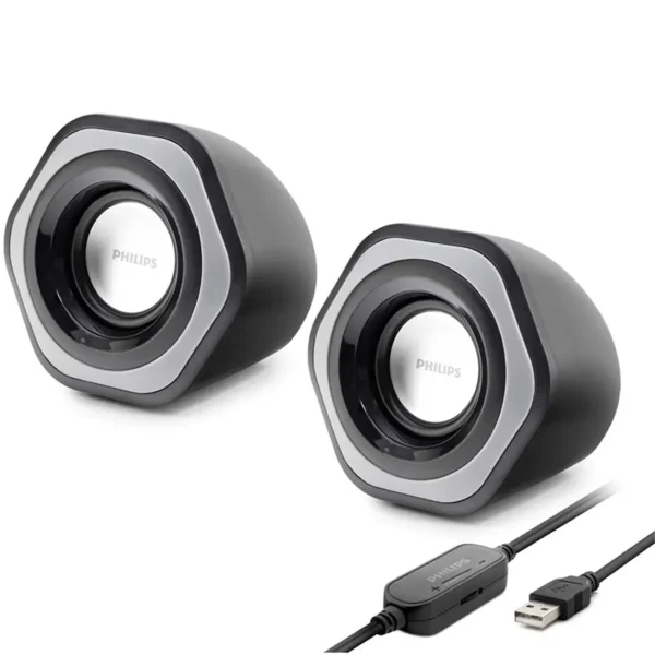 Philips SPA2209 Desktop Speakers 5W - 2.0 Channel Stereo - USB Powered + 3.5mm Cable
