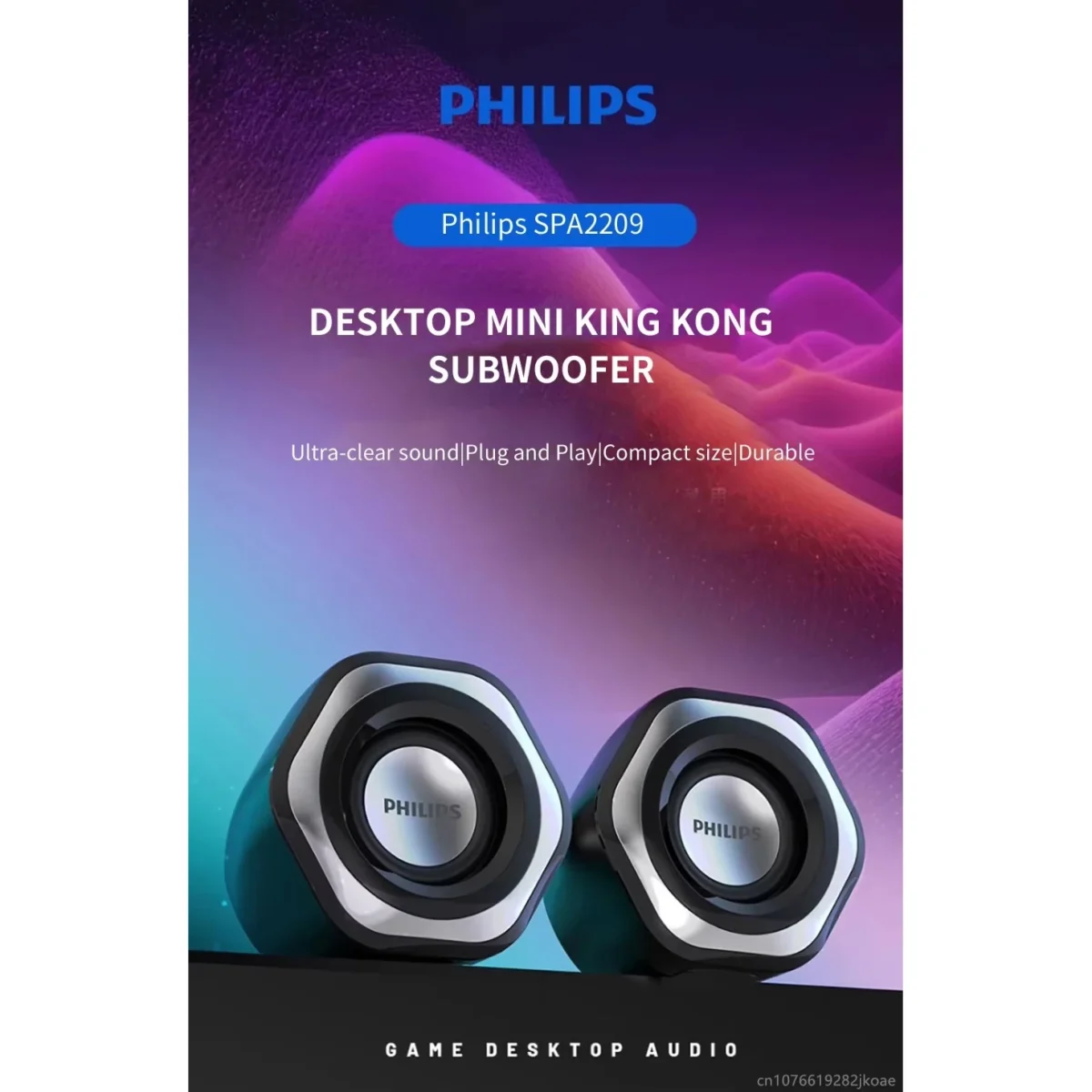Philips SPA2209 Desktop Speakers 5W - 2.0 Channel Stereo - USB Powered + 3.5mm Cable - Image 7