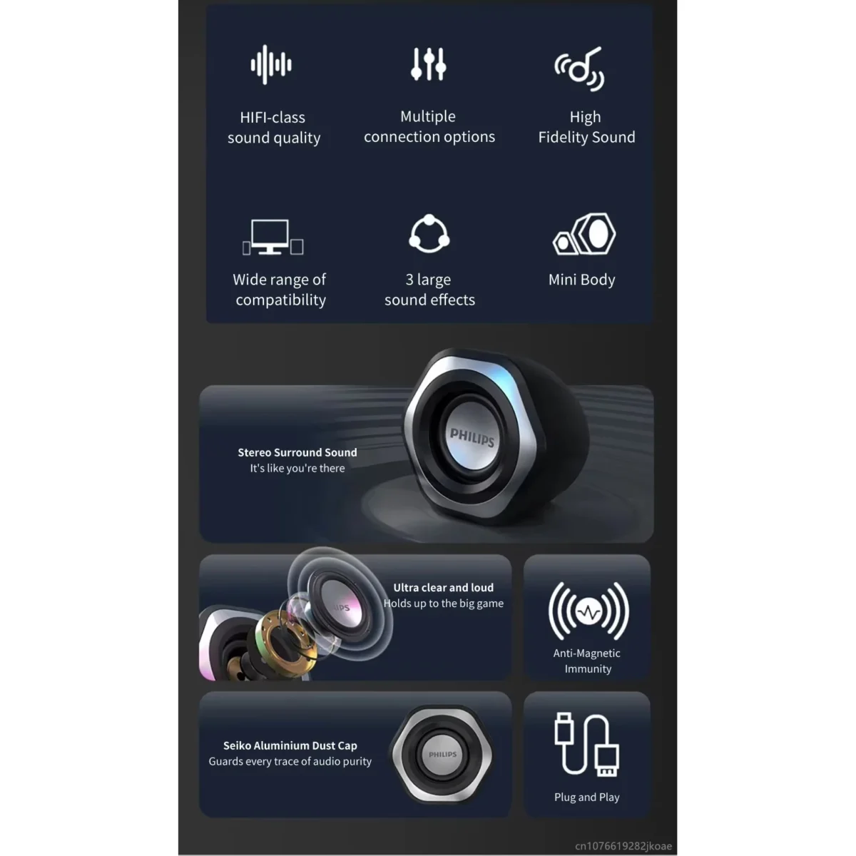 Philips SPA2209 Desktop Speakers 5W - 2.0 Channel Stereo - USB Powered + 3.5mm Cable - Image 11