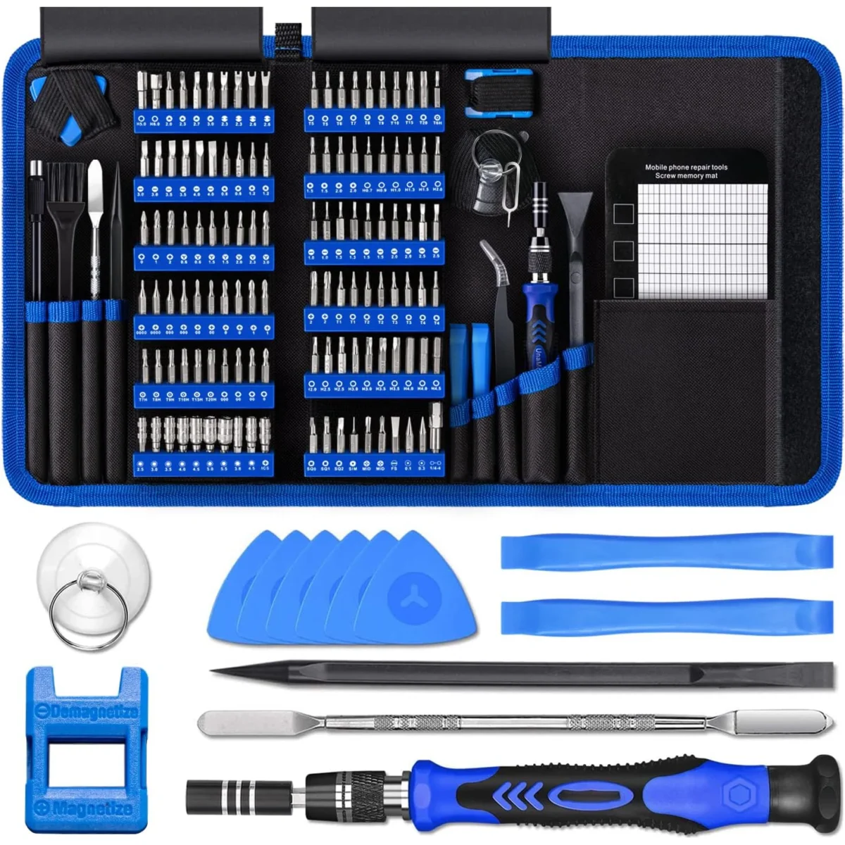 Precision Screwdriver Set, Unamela 139 in 1 Computer Repair Tool Kit, Magnetic Screwdriver Kit with 120 Bits Compatible
