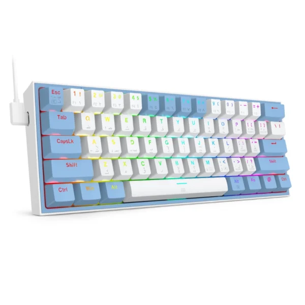 REDRAGON K617 Fizz RGB 60% Gaming Mechanical Keyboard - Red Switches (White Blue)