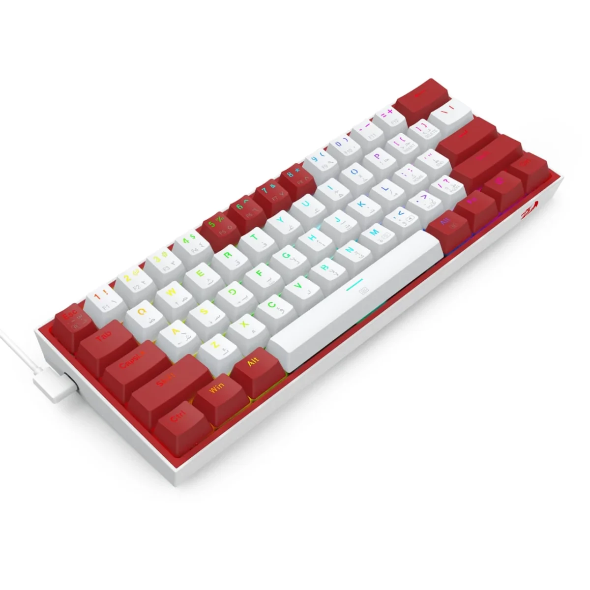 REDRAGON K617 Fizz RGB 60% Gaming Mechanical Keyboard - Red Switches (White Red)