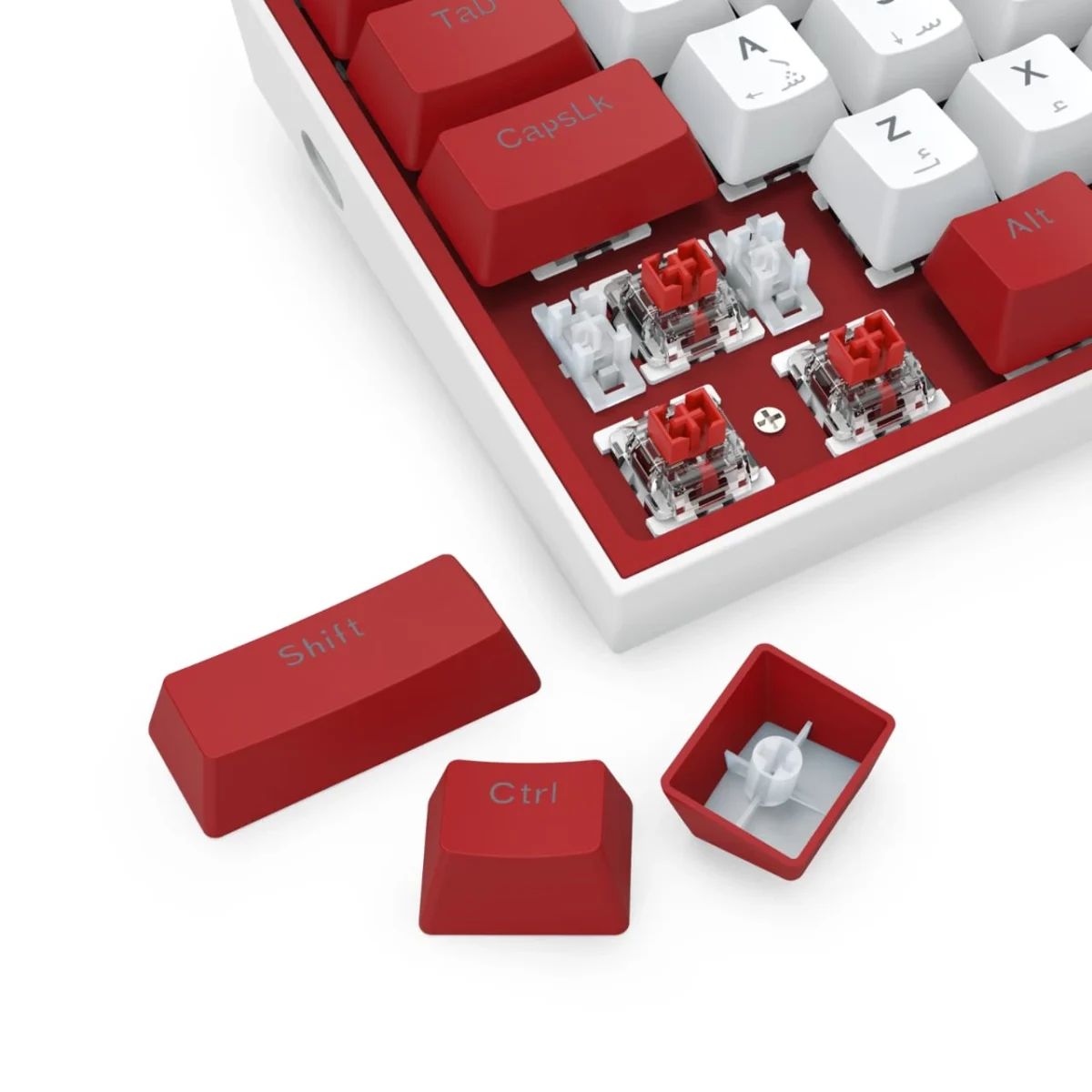 REDRAGON K617 Fizz RGB 60% Gaming Mechanical Keyboard - Red Switches (White Red)